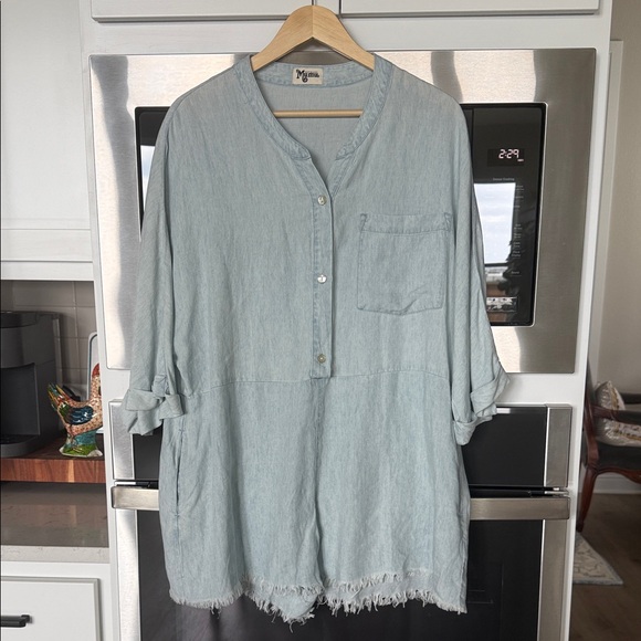 Show Me Your MuMu Pants - Mumu Light Wash Chambray Tunic